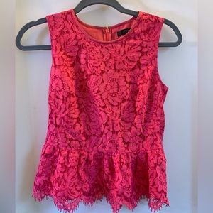Pink Lace Peplum Top